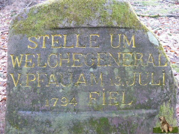 Ritterstein Nr. 068-k1 Stelle um welche General von Pfau am 13. Juli1794 fiel.JPG - Ritterstein Nr.68  Stelle um welche General von Pfau am 13. Juli1794 fiel